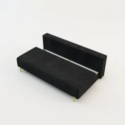 Sofy| Sofa rozkładana 3-osobowa czarna ALFA