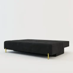 Sofy| Sofa rozkładana 3-osobowa czarna ALFA