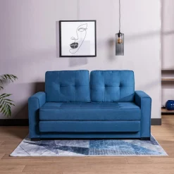 Sofa rozkładana 2-osobowa niebieska WARIANO