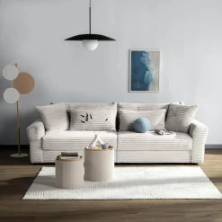 Sofy| Sofa rozkładana 4-osobowa NOEMI kremowy