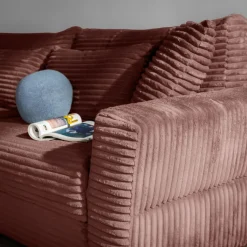 Sofy| Sofa rozkładana 4-osobowa NOEMI pudrowy róż