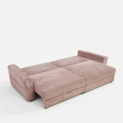Sofy| Sofa rozkładana 4-osobowa NOEMI pudrowy róż