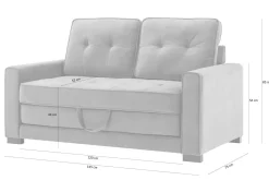 Sofa rozkładana 2-osobowa szara WARIANO
