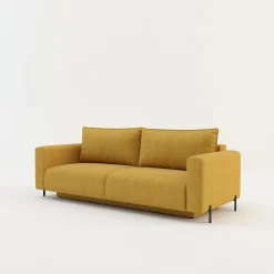 Exline Sofa rozkładana 3-osobowa żółta ARELLA