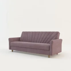 Sofa rozkładana różowa NICEA