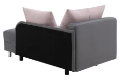 Sofy|Sofy| Sofa rozkładana szaro-różowa LETTO lewa
