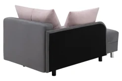 Dzieci Sofa rozkładana szaro-różowa LETTO prawa