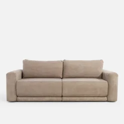 inny Sofa rozkładana sztruksowa beżowa URBAN