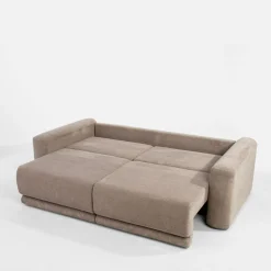 inny Sofa rozkładana sztruksowa beżowa URBAN