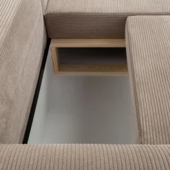 inny Sofa rozkładana sztruksowa beżowa URBAN