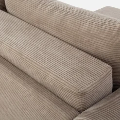 inny Sofa rozkładana sztruksowa beżowa URBAN