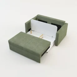 Dzieci Sofa rozkładana sztruksowa zielona SOFI