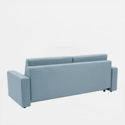 Sofa rozkładana z pikowaniem szaroniebieska LILA
