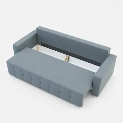 Sofy| Sofa rozkładana z pikowaniem szara LILA