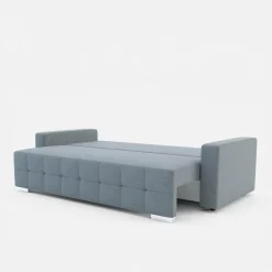 Sofy| Sofa rozkładana z pikowaniem szara LILA