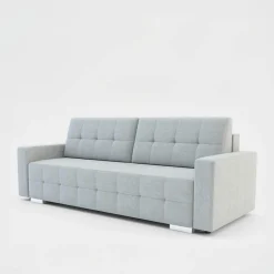 Sofy| Sofa rozkładana z pikowaniem jasnoszara LILA