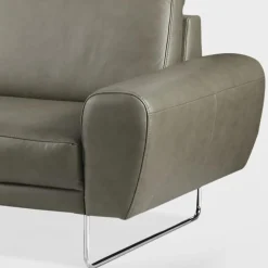 Trend Line Sofa skórzana 3 osobowa SPRING szara