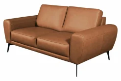 Trend Line Sofa skórzana brązowa 2 os SPRING