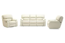 Komplety Wypoczynkowe| Sofa skórzana i dwa fotele z funkcją relax ORLANDO