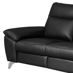 Sofy|Trend Line Sofa skórzana 2-osobowa czarna PERLE