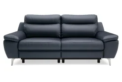 Trend Line Sofa skórzana z funkcją relaks granatowa PERLE