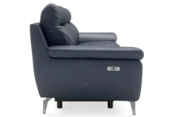 Trend Line Sofa skórzana z funkcją relaks granatowa PERLE