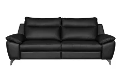 Sofy|Trend Line Sofa skórzana z funkcją relaks czarna PERLE