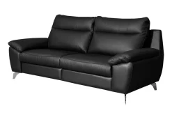 Sofy|Trend Line Sofa skórzana z funkcją relaks czarna PERLE