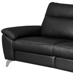 Sofy|Trend Line Sofa skórzana z funkcją relaks czarna PERLE