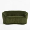 Sofy| Sofa sztruksowa zielona SNUGLA