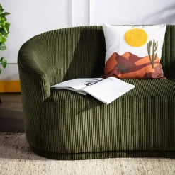 Sofy| Sofa sztruksowa zielona SNUGLA