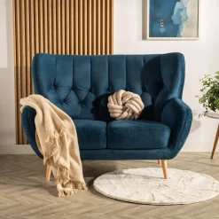 Sofy|Impresti Sofa uszak 2-osobowa ciemnoniebieska KELSO