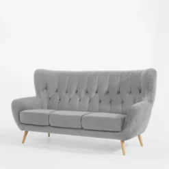 Sofy|Impresti Sofa uszak 3-osobowa jasnoszara KELSO