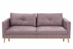 Softi Sofa welurowa na drewnianych nóżkach LAVENDE