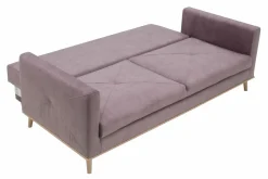 Softi Sofa welurowa na drewnianych nóżkach LAVENDE