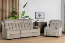 Sofa z funkcją relaks szara KAVERNO