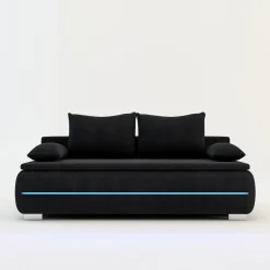 Mavik Sofa z listwą led czarna TEKLA