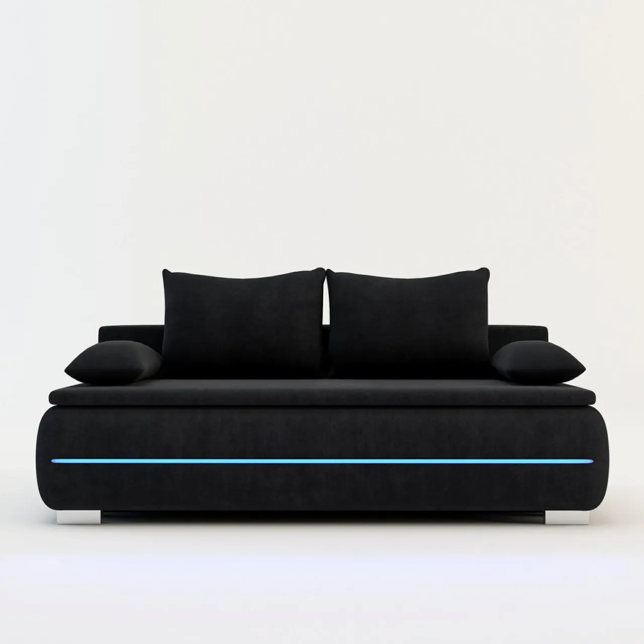 Mavik Sofa z listwą led czarna TEKLA