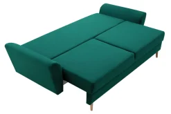 Sofy| Sofa zielona na drewnianych nogach SENDI
