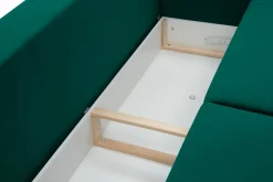 Sofy| Sofa zielona na drewnianych nogach SENDI