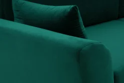Sofy| Sofa zielona na drewnianych nogach SENDI