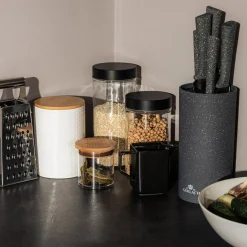 Pojemniki Na Żywność| Słoik z czarną pokrywką MILOS 1,3 l