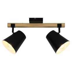 Listwy Oświetleniowe|Wszystkie Lampy Sufitowe|Zumaline Spot listwa 2 reflektory drewno czarna ELTI