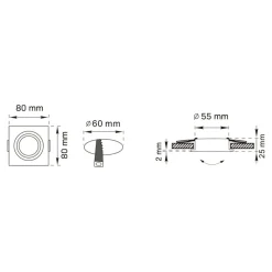 Spoty Wpuszczane|Zumaline Spot wpuszczany kwadratowy czarny FINN