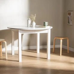 Stoły| Stół okrągły biały LUNI 110 - 160 cm