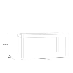 Stoły|FORTE Stół rozkładany czarny 160-207 cm
