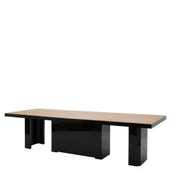 Stół rozkładany KOLOS dąb słoneczny/czarny połysk