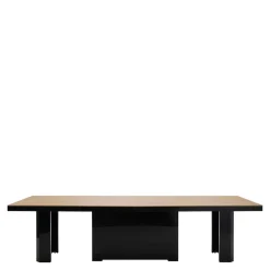 Stół rozkładany KOLOS dąb słoneczny/czarny połysk