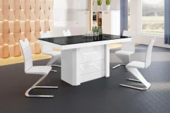 Stoły| Stół rozkładany KOLOS II połysk czarny / biały