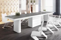 Stół rozkładany KOLOS MAT szary / biały